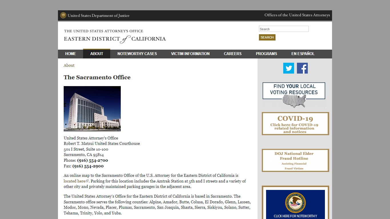 The Sacramento Office - United States Department of Justice